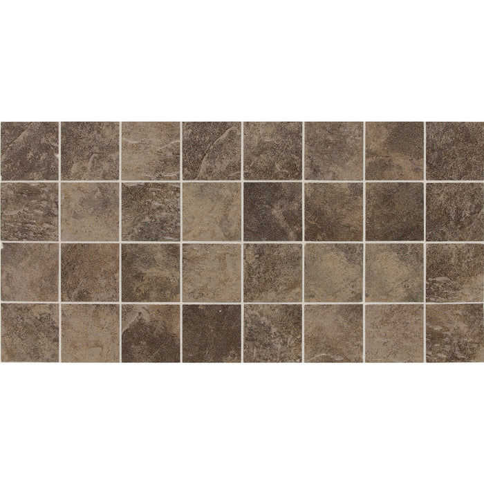 Daltile - Continental Slate - 3 in. x 3 in. - Glazed Ceramic Mosaic - Matte - Moroccan Brown