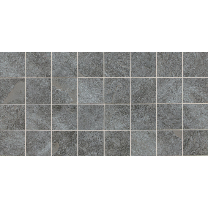 Daltile - Continental Slate - 3 in. x 3 in. - Glazed Ceramic Mosaic - Matte - English Grey