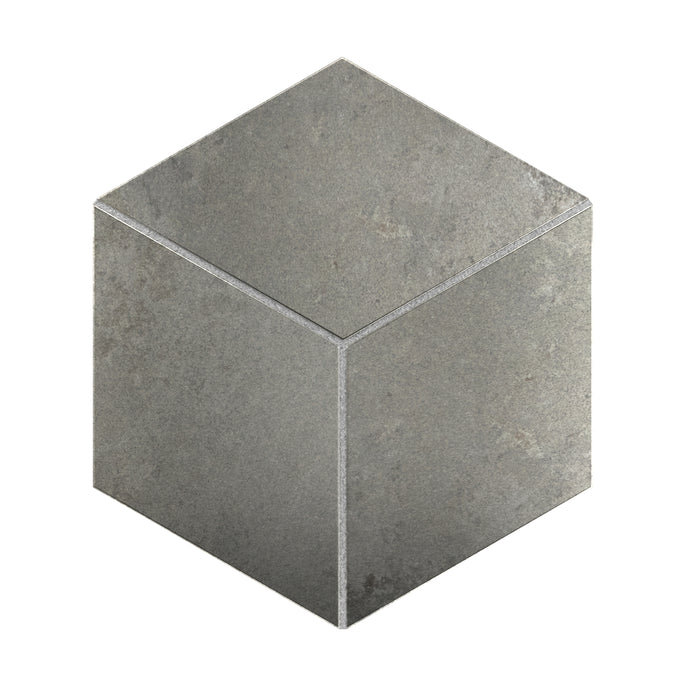 Daltile - Emergent - 12 in. x 12 in. - Porcelain 3D Cube Mosaic - Light Polished - Aluminum