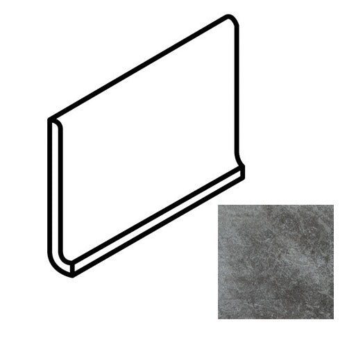 Daltile - Continental Slate - 6 in. x 12 in. - Porcelain Tile Cove Base Trim - Matte - English Grey