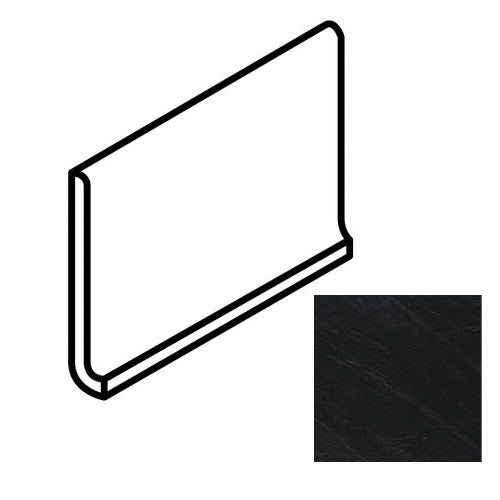 Daltile - Delegate - 6 in. x 12 in. - Cove Base Trim - Matte - Black