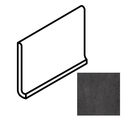 Daltile - Delegate - 6 in. x 12 in. - Cove Base Trim - Matte - Dark Grey