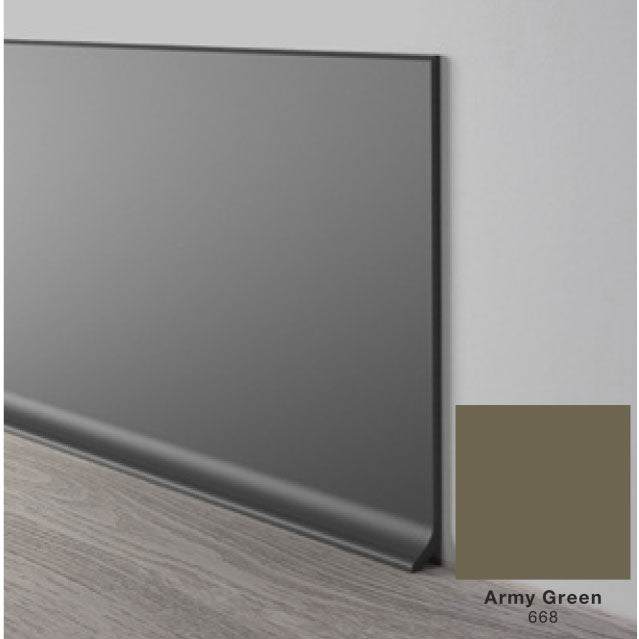 Mohawk - Elemental Edges - 6 in. Crisp Edge Rubber Coved Wall Base Rolls - Army Green
