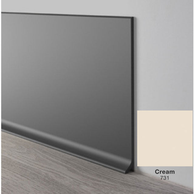 Mohawk - Elemental Edges - 6 in. Crisp Edge Rubber Coved Wall Base Rolls - Cream
