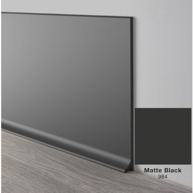 Mohawk - Elemental Edges - 6 in. Crisp Edge Rubber Coved Wall Base Rolls - Matte Black