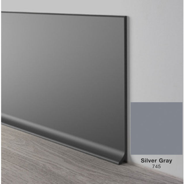 Mohawk - Elemental Edges - 4.5 in. Crisp Edge Rubber Wall Base - Silver Gray