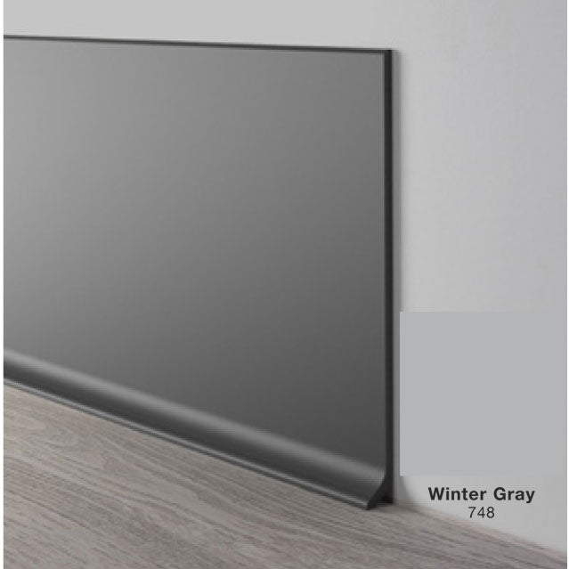 Mohawk - Elemental Edges - 6 in. Crisp Edge Rubber Coved Wall Base Rolls - Winter Gray
