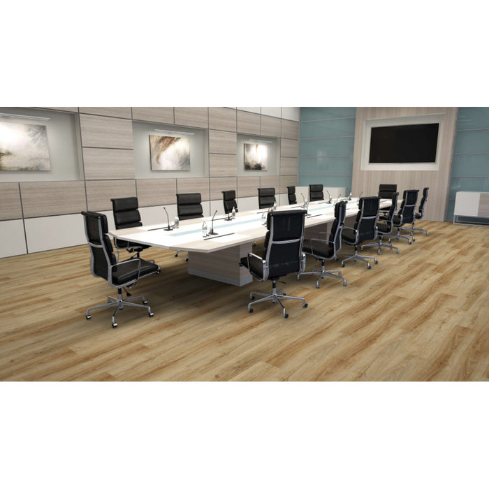 Mohawk - Hot and Heavy II - Secoya 2.5 - 7 in. x 48 in. - Luxury Vinyl Tile - Caramel Oak Room Scene