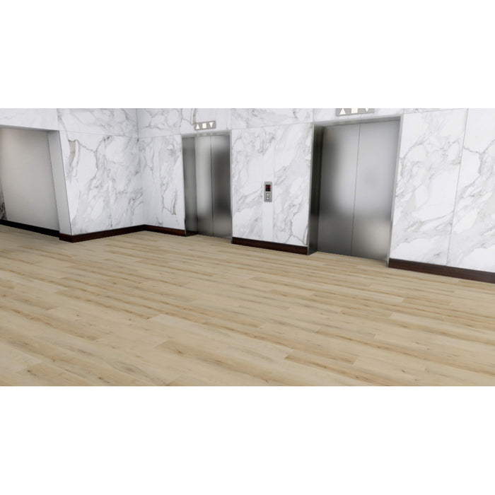 Mohawk - Hot and Heavy II - Secoya 2.5 - 7 in. x 48 in. - Luxury Vinyl Tile - Honey Maple Room Scene