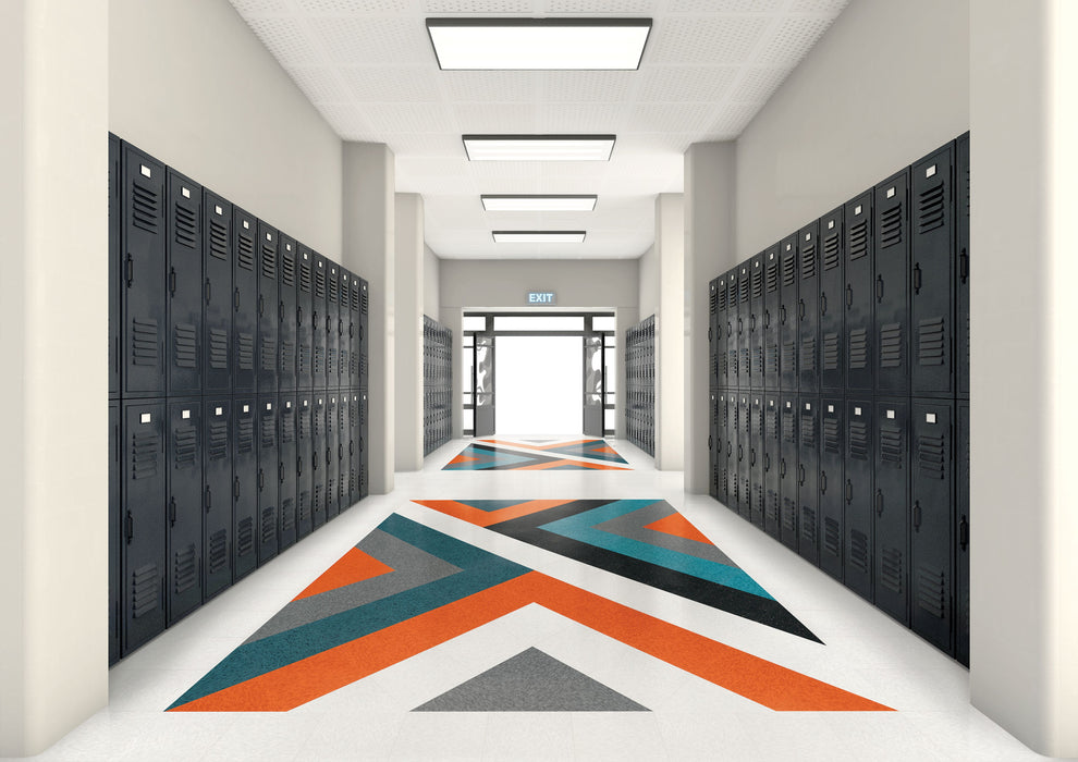 Armstrong Commercial - Standard Excelon Imperial Texture - Vinyl Composition Tile (VCT) - Classic Black School Install