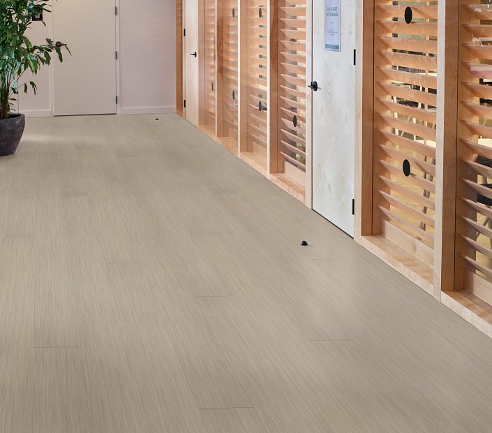 Philadelphia Commercial - Philosopher's Tree - Luxury Vinyl Plank - Travertine floor installation