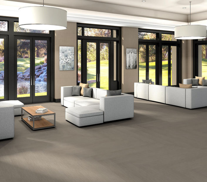 Philadelphia Commercial - Philosopher's Tree - Luxury Vinyl Plank - Travertine floor installation