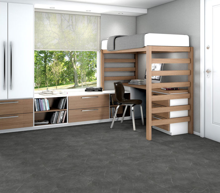 Philadelphia Commercial - Vecchio - Luxury Vinyl Tile - Peperino floor installation