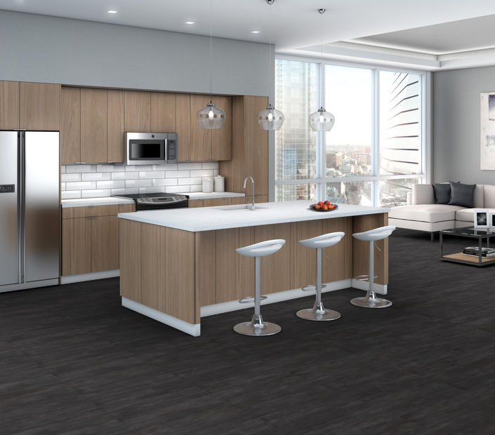 Philadelphia Commercial - Purview 5 - Luxury Vinyl Tile - Gunmetal floor installation