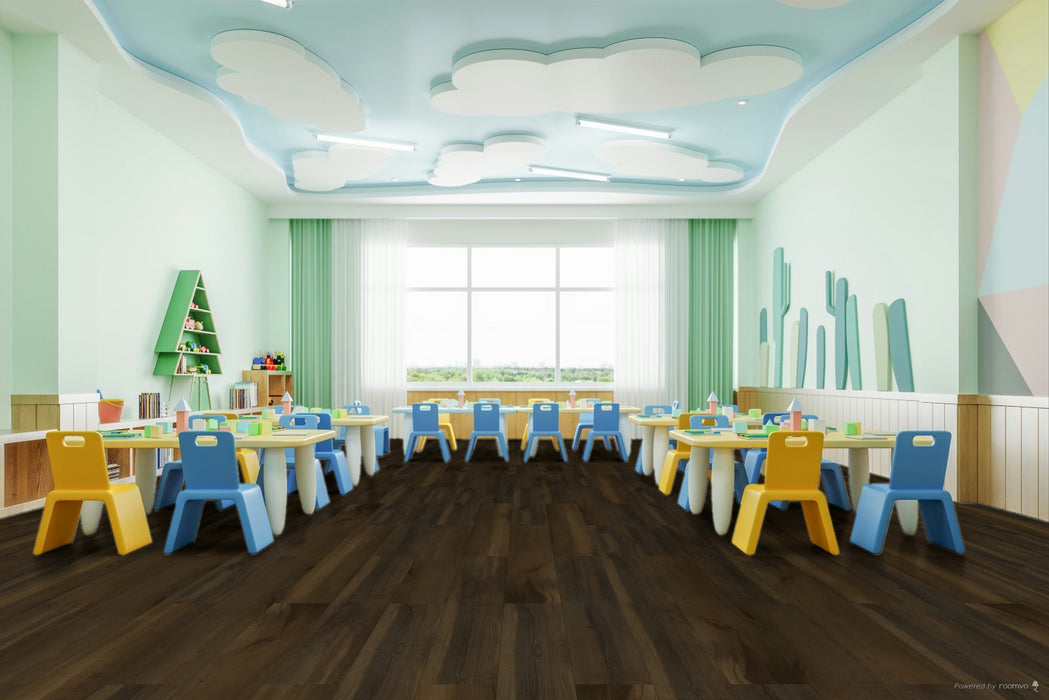 Hartco - Nod to Nature Individuality - 9 in. x 60 in. Luxury Vinyl - Loose Lay - Pastoral Brown Room Scene