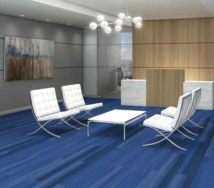 Philadelphia Commercial - Strie - Luxury Vinyl Tile - Ultramarine floor installation