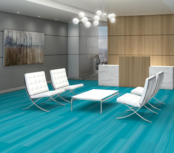 Philadelphia Commercial - Strie - Luxury Vinyl Tile - Cyan floor installation