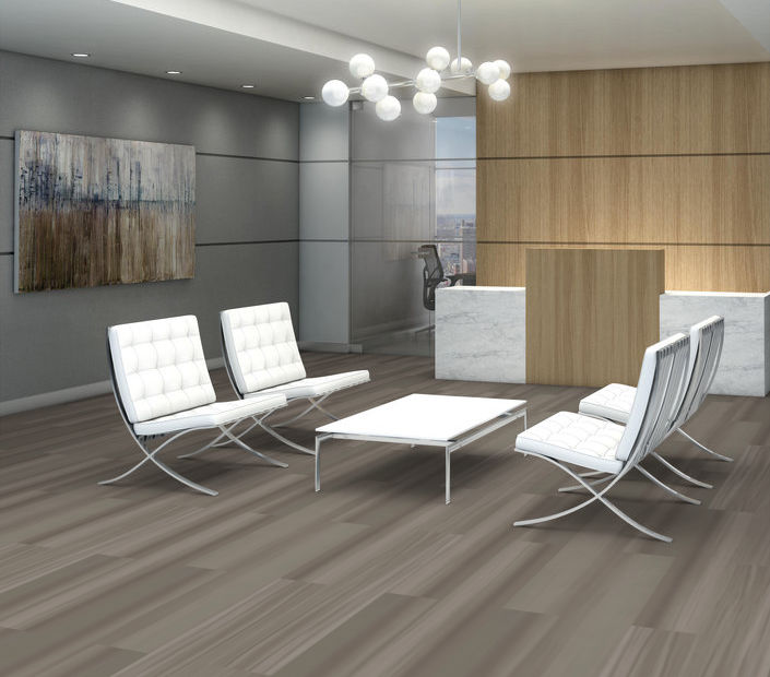 Philadelphia Commercial - Strie - Luxury Vinyl Tile - Artisan Grey floor installation