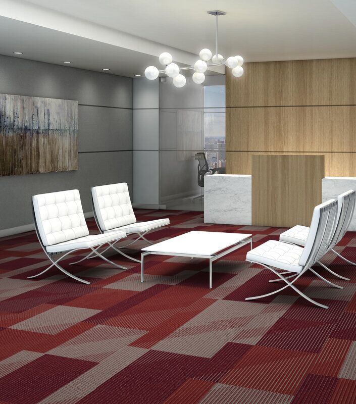 Philadelphia Commercial - The Shape Of Color - Block By Block - Carpet Tile - Red Hot Office Install