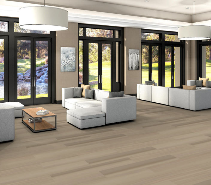 Philadelphia Commercial - Strie - Luxury Vinyl Tile - Bisque floor installation