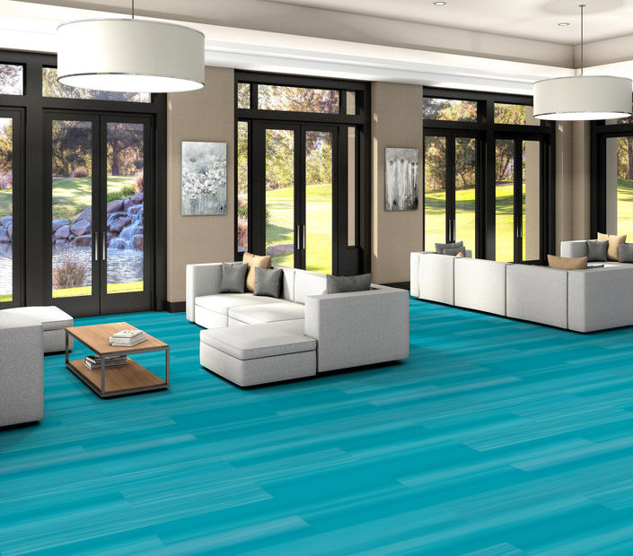 Philadelphia Commercial - Strie - Luxury Vinyl Tile - Cyan floor installation