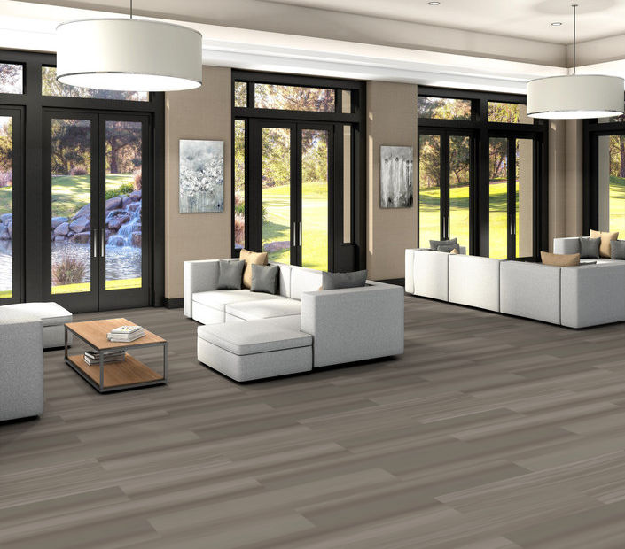 Philadelphia Commercial - Strie - Luxury Vinyl Tile - Artisan Grey floor installation