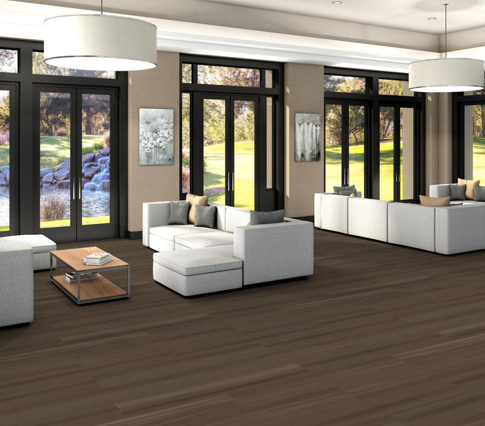 Philadelphia Commercial - Strie - Luxury Vinyl Tile - Raw Umber floor installation