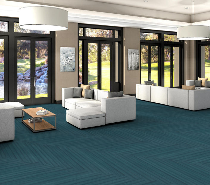 Philadelphia Commercial - Color Scope Ille - Luxury Vinyl Tile - Turquoise floor installation