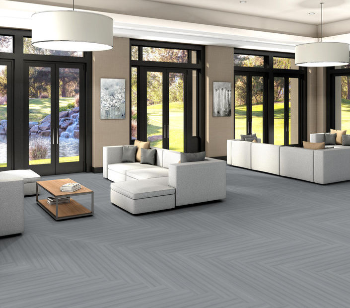 Philadelphia Commercial - Color Scope 30 - Luxury Vinyl Tile - Silver floor installation