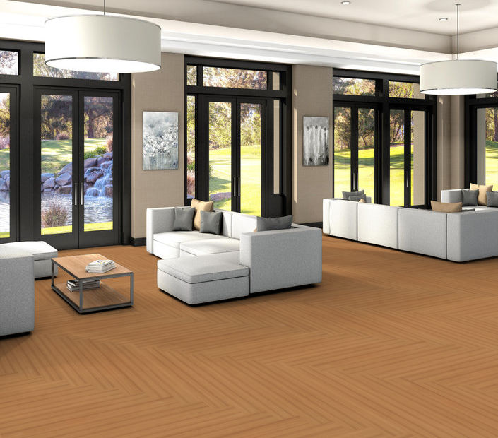 Philadelphia Commercial - Color Scope 30 - Luxury Vinyl Tile - Mandarin floor installation