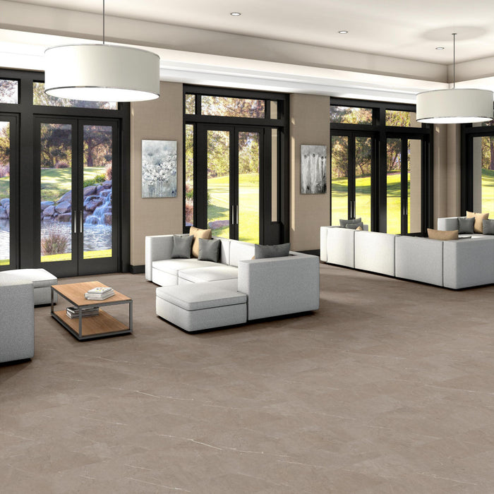 Philadelphia Commercial - Cross Cut - Luxury Vinyl Tile - Crema Installed