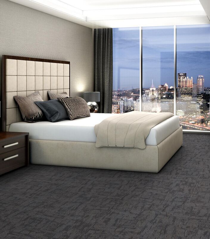 Philadelphia Commercial - Surface Works - Crackled - Carpet Tile - Sculpt Hotel Room Install