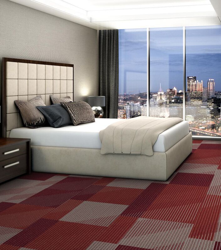 Philadelphia Commercial - The Shape Of Color - Block By Block - Carpet Tile - Red Hot Hotel Install