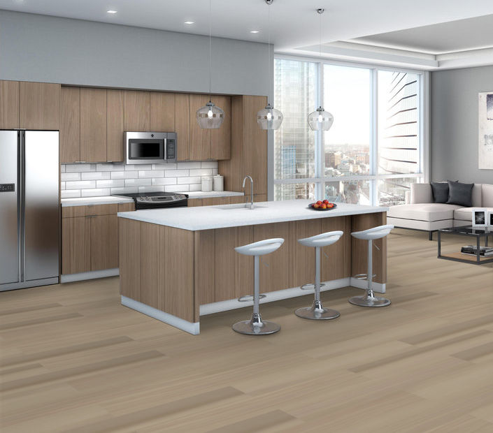 Philadelphia Commercial - Strie - Luxury Vinyl Tile - Bisque floor installation