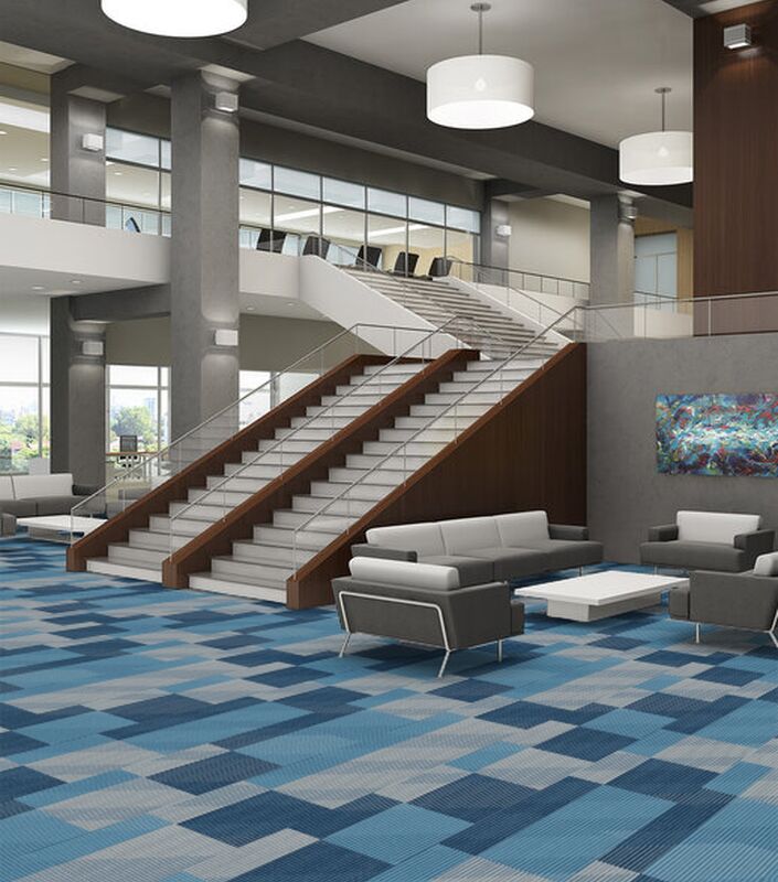 Philadelphia Commercial - The Shape Of Color - Block By Block - Carpet Tile - Out Of The Blue Installed