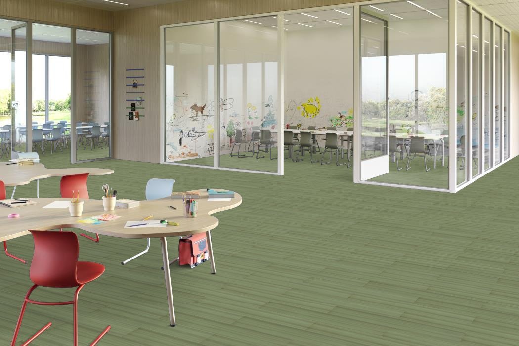 Shaw Contract - Terrain II - 7 in. x 48 in. Rigid Core - Olive Office Install