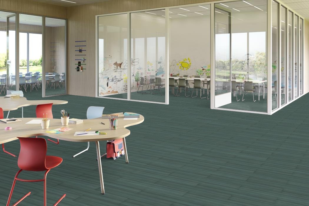 Shaw Contract - Terrain II - 7 in. x 48 in. Rigid Core - Spruce Classroom Install