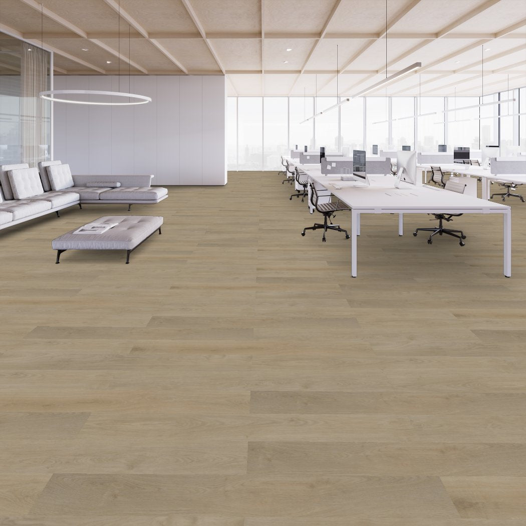  Shaw Contract - Branching Out 5mm - 6 in. x 48 in. Luxury Vinyl - Plains Oak Office Install