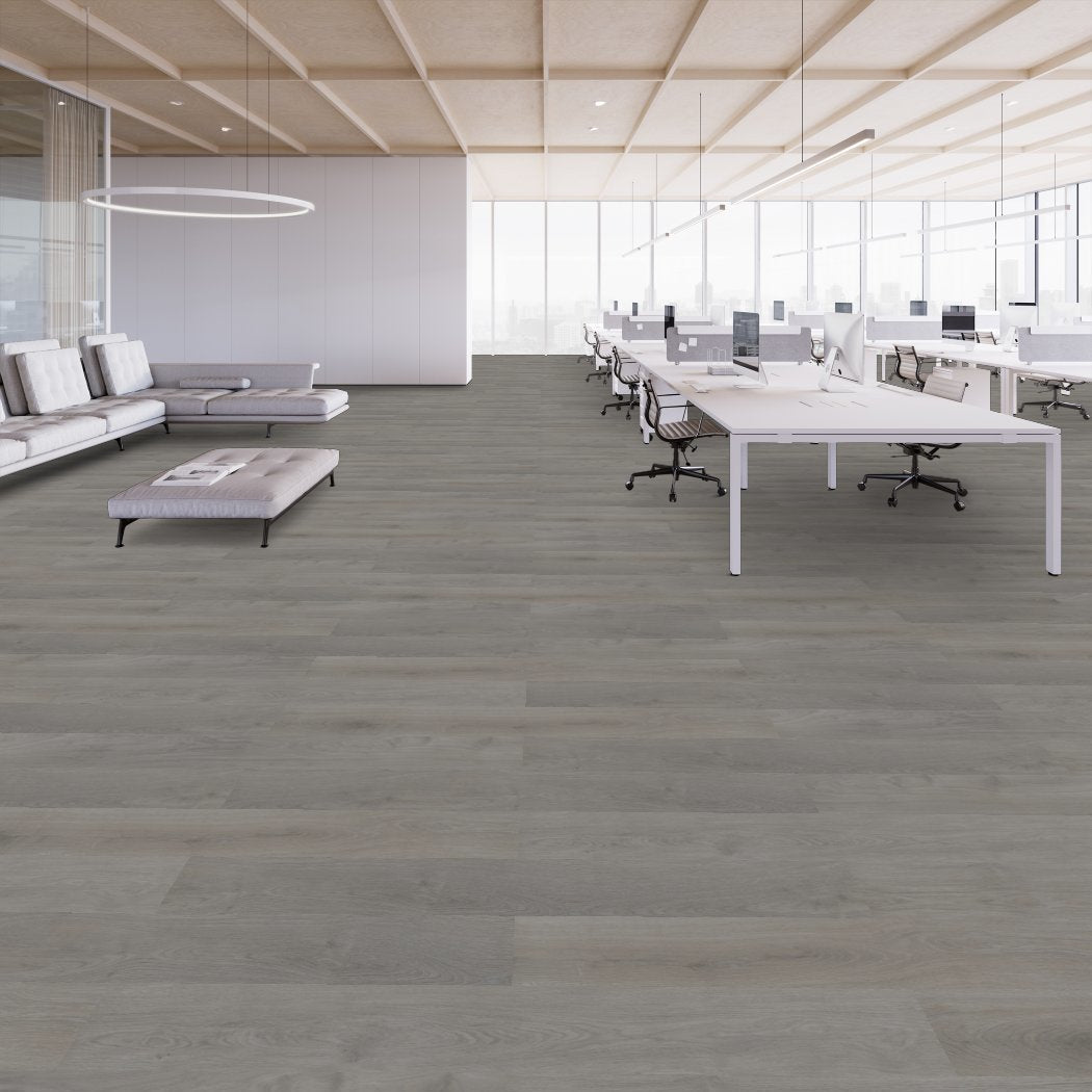 Shaw Contract - Branching Out 5mm - 6 in. x 48 in. Luxury Vinyl - Smoky Oak Office Install
