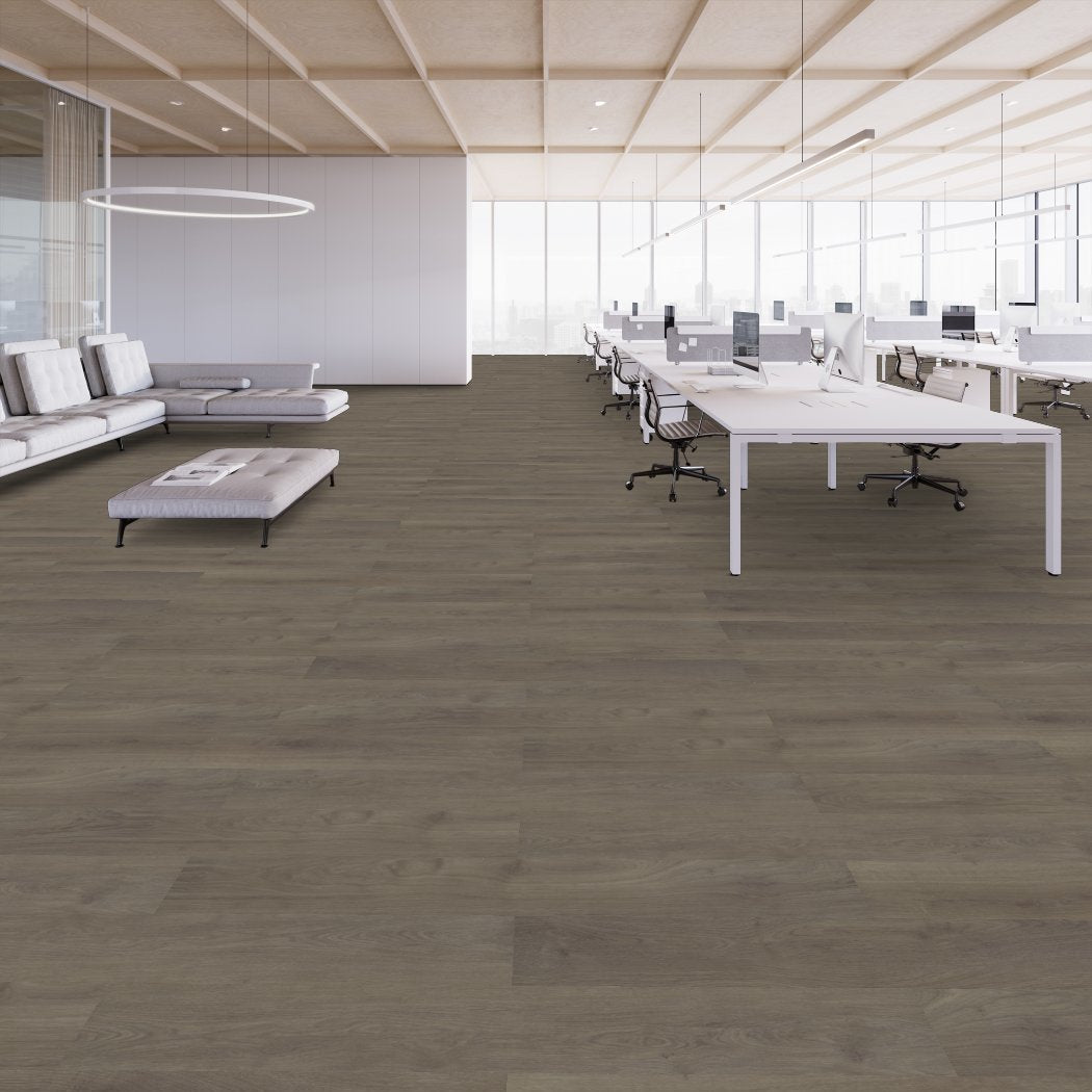 Shaw Contract - Branching Out 5mm - 6 in. x 48 in. Luxury Vinyl - Pinecone Oak Office Install