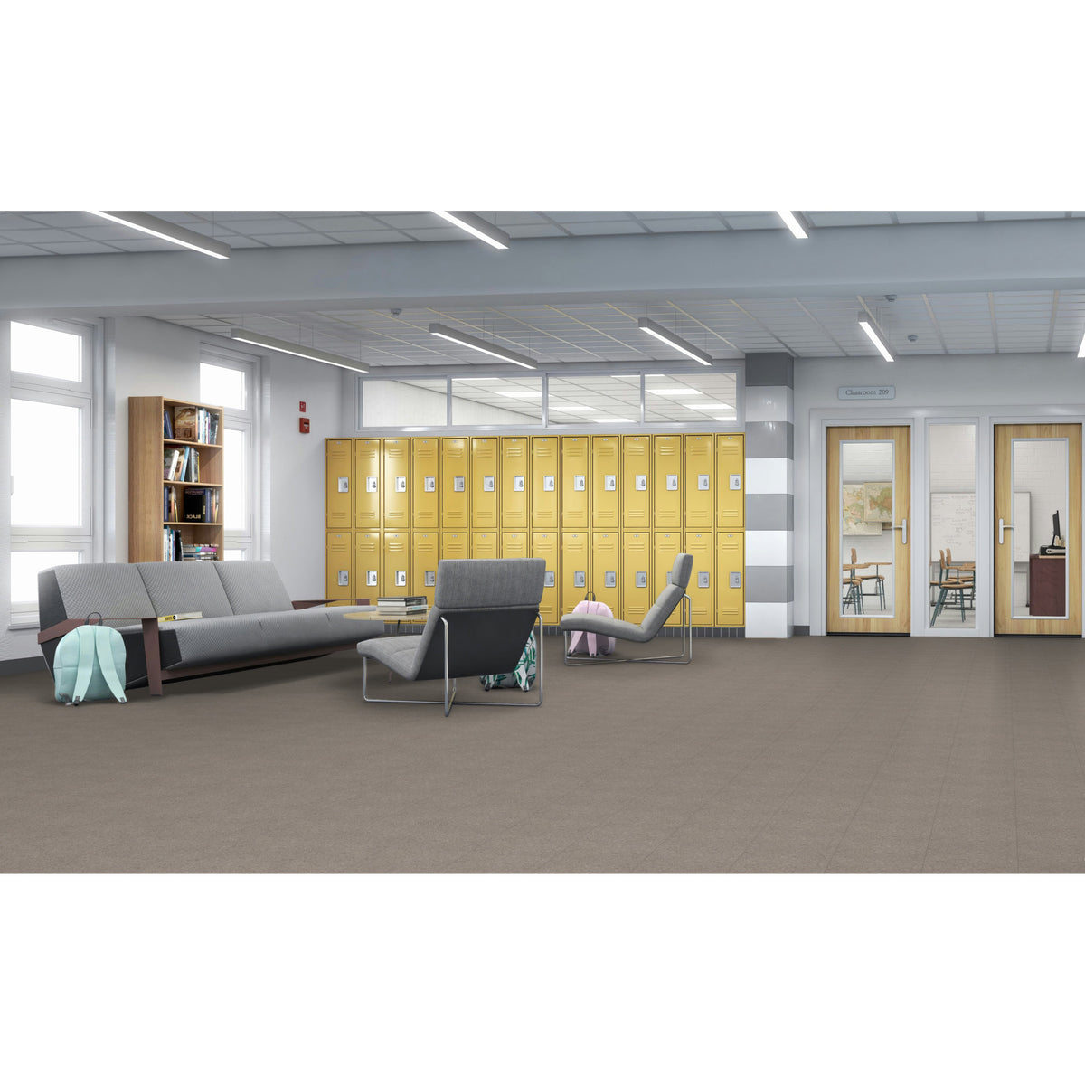 Armstrong Commercial - Premium Excelon Crown Texture - Vinyl Composition Tile - Taupe Installed