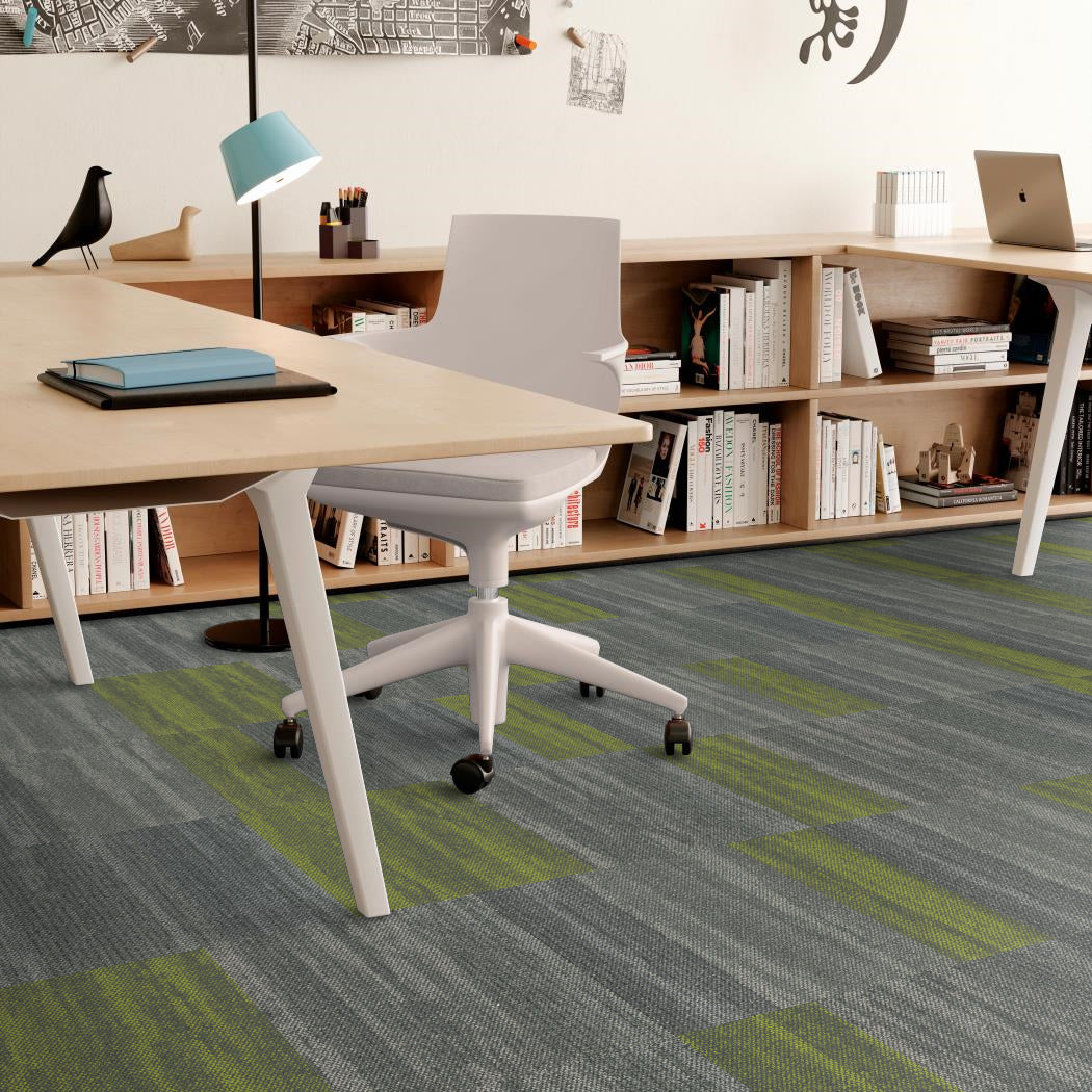 Shaw Contract - Places - Sea Edge Tile - Carpet Tile - Adventure Green Office View