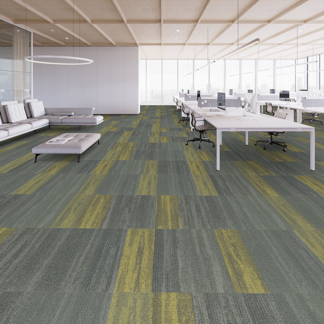 Shaw Contract - Places - Sea Edge Tile - Carpet Tile - Adventure Yello Room scene