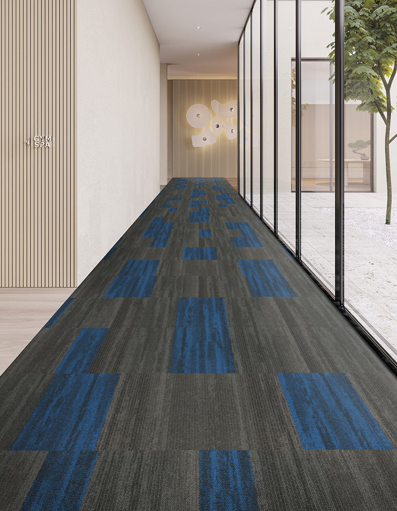 Shaw Contract - Places - Sea Edge Tile - Carpet Tile - Skyline Cyan Installed