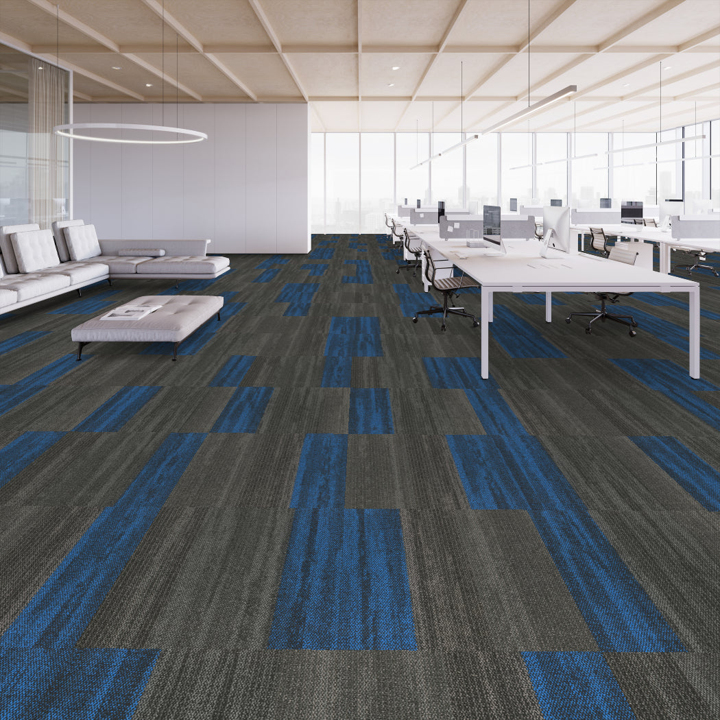 Shaw Contract - Places - Sea Edge Tile - Carpet Tile - Skyline Cyan Room scene