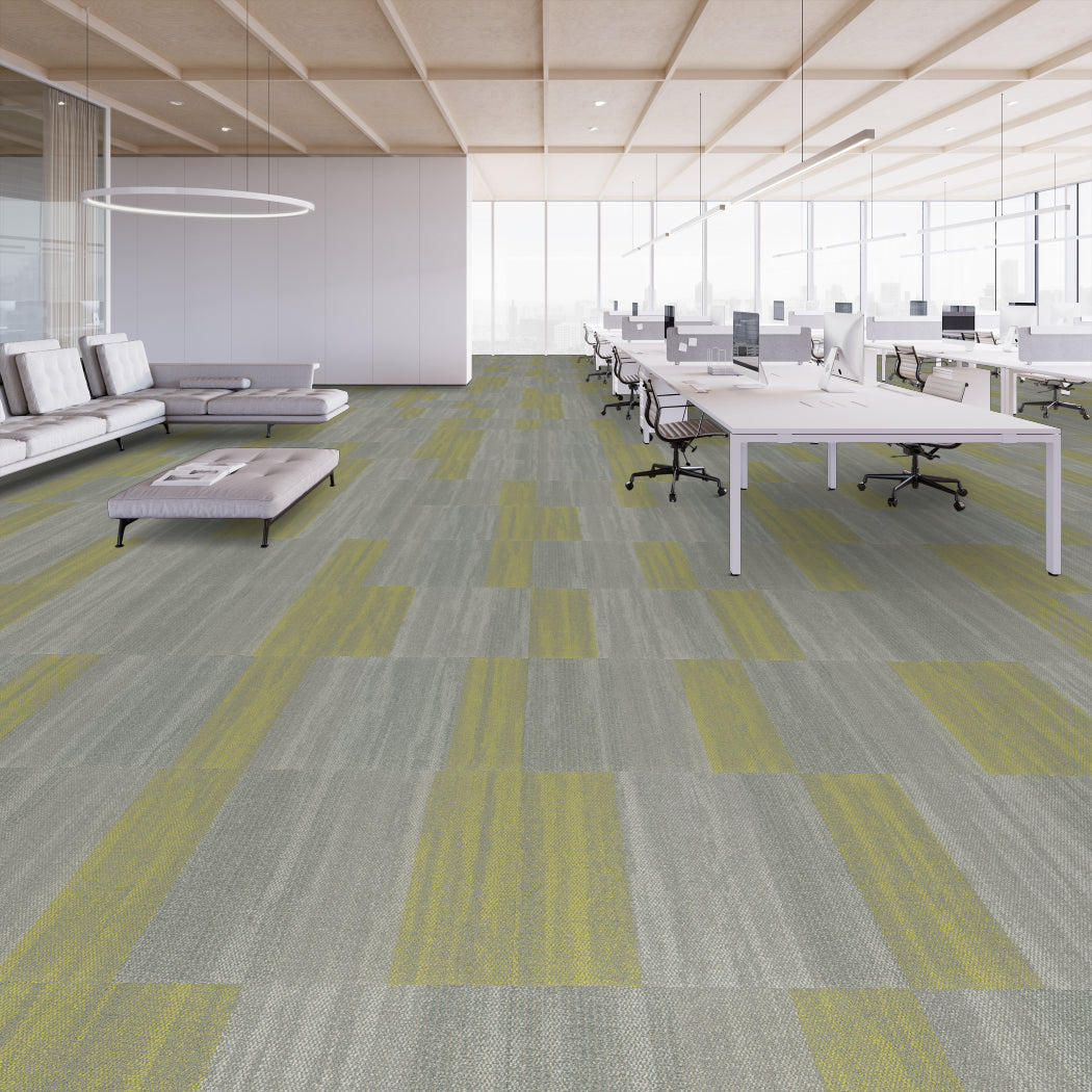 Shaw Contract - Places - Sea Edge Tile - Carpet Tile - Ocean Citron Office Install