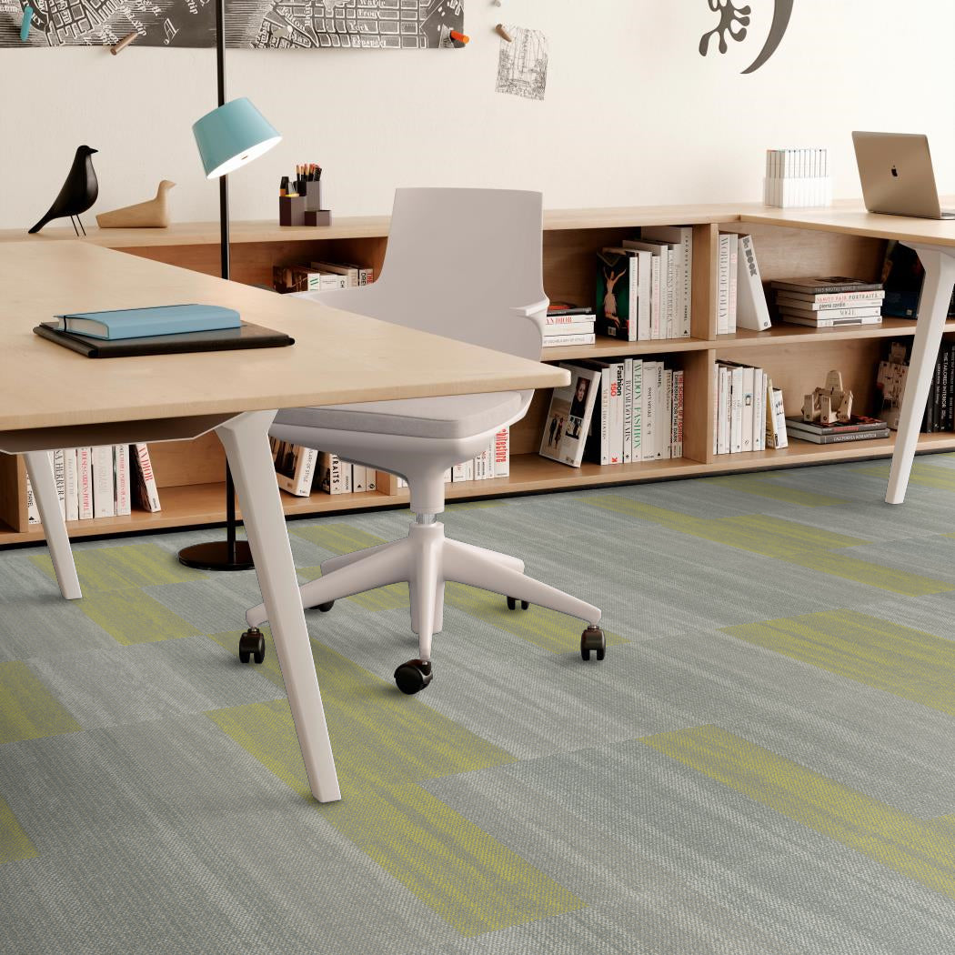 Shaw Contract - Places - Sea Edge Tile - Carpet Tile - Ocean Citron Installed