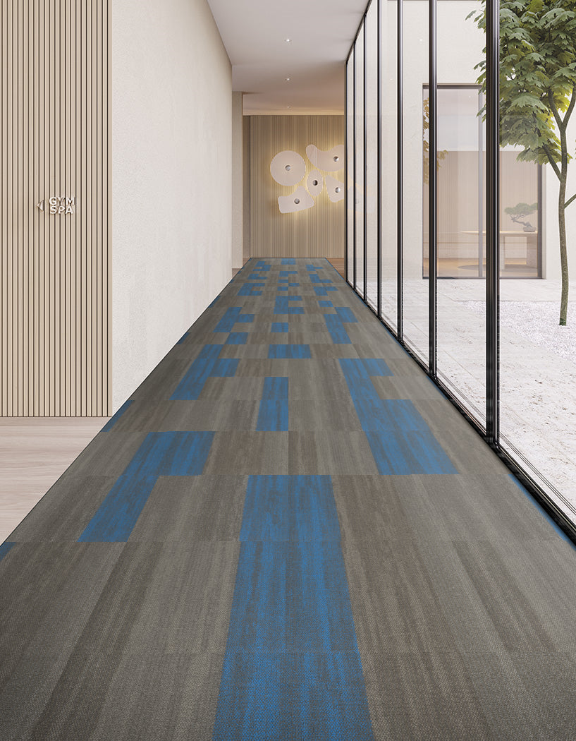 Shaw Contract - Places - Sea Edge Tile - Carpet Tile - Village Azure Installed