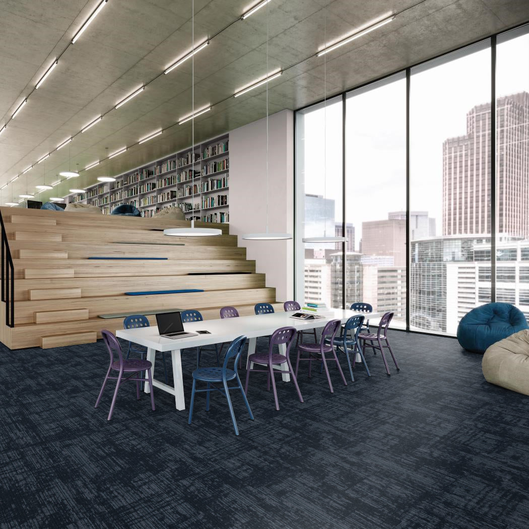 Shaw Contract - Creating Space - Aware - Carpet Tile - Lacquer Library Installation