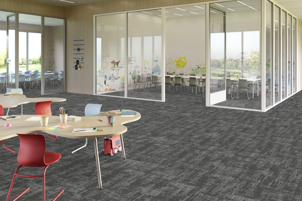 Shaw Contract - Creating Space - Aware - Carpet Tile - Canvas Classroom Installation